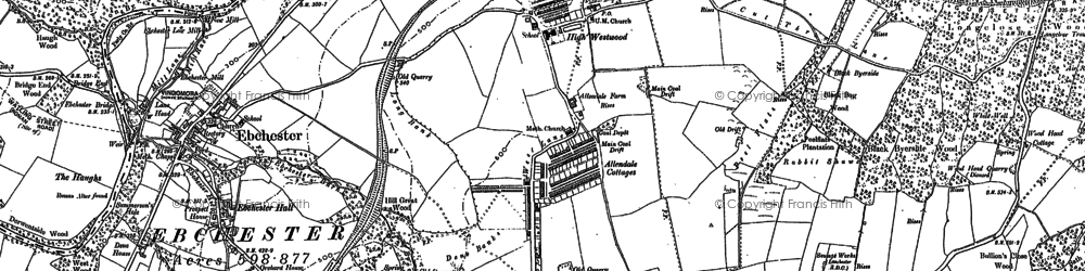 Old map of Allendale Cottages in 1915