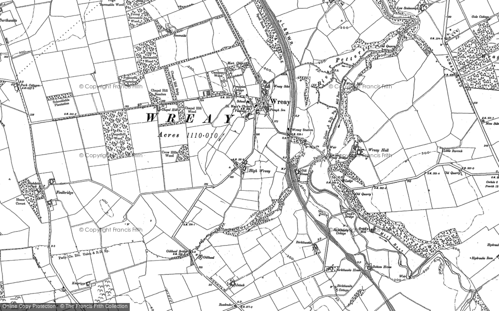 Old Map of Historic Map covering Bottom Ho in 1899