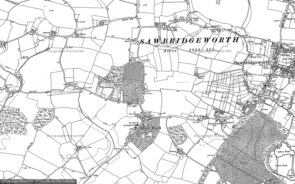 Old Map of High Wych, 1896 - 1947 in 1896