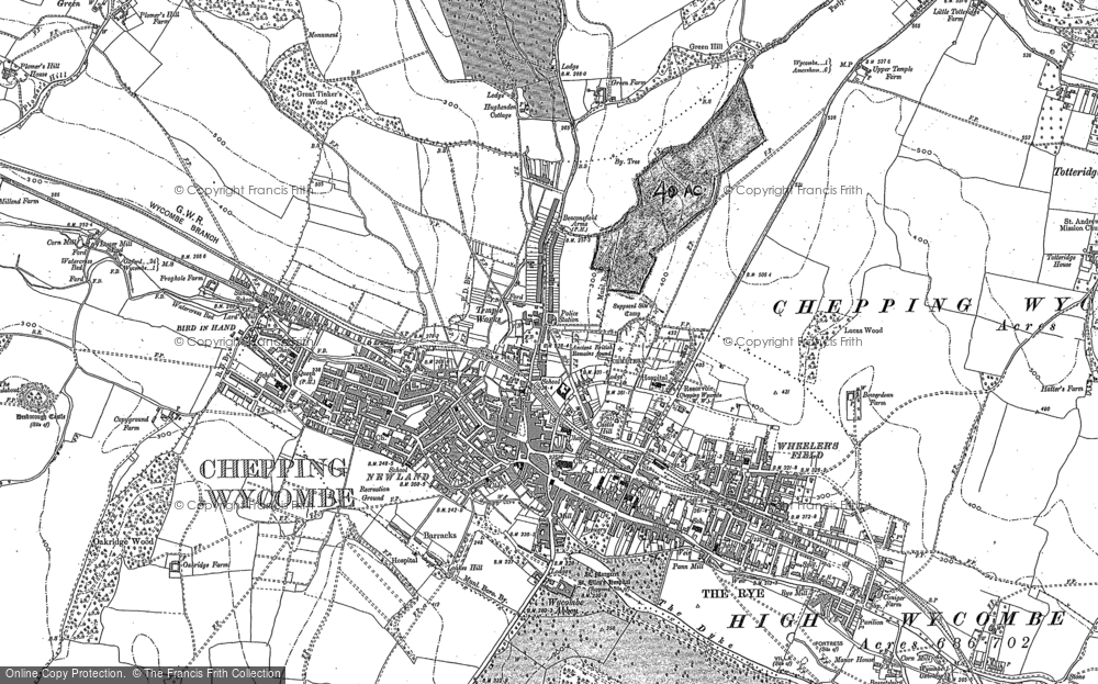Old Map of Historic Map covering Totteridge in 1897