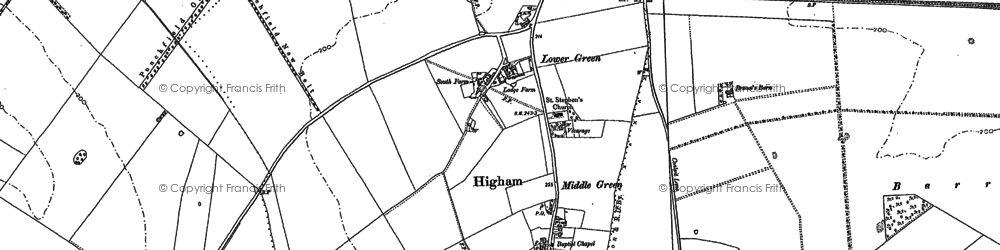 Old map of Broom's Barn in 1881