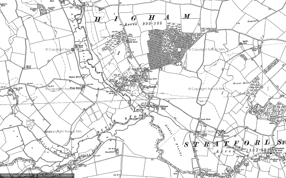Old Map of Higham, 1884 - 1896 in 1884