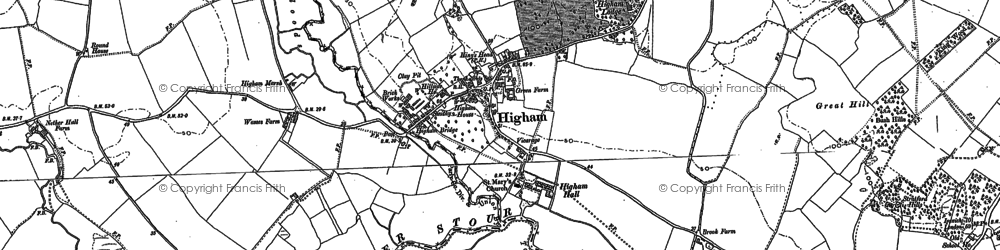 Old map of Higham in 1884