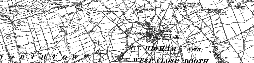 Old map of Pendle Hall in 1891