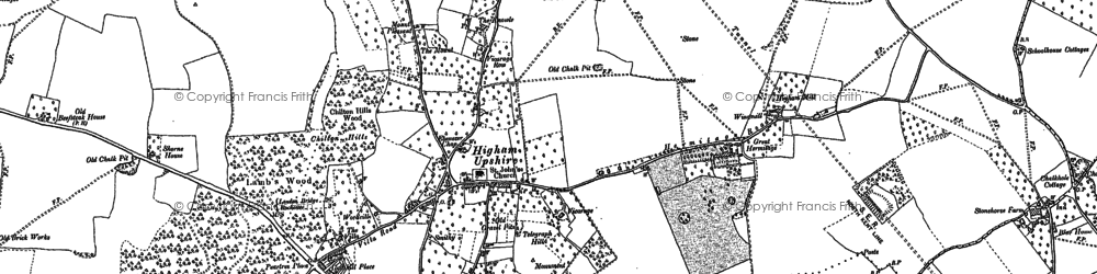 Old map of Beckley Hill in 1895