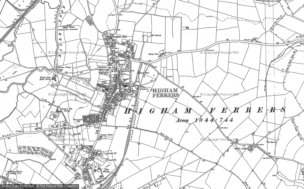 Old Map of Higham Ferrers, 1899 in 1899