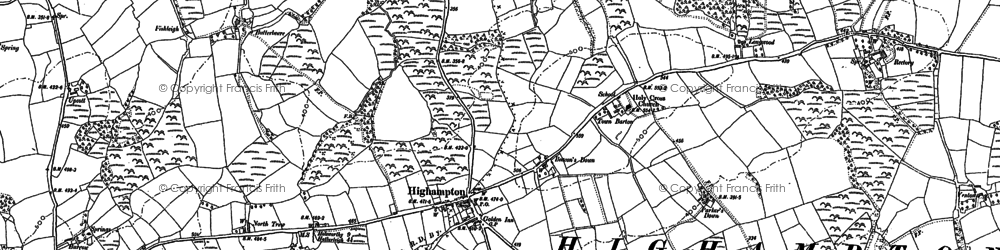 Old map of Lydacott in 1884
