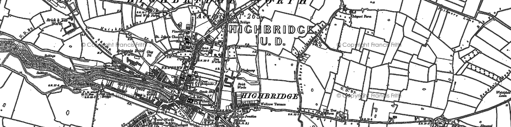 Old map of Highbridge in 1884