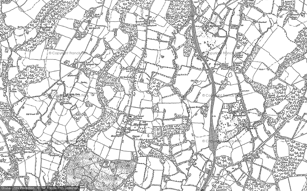 Old Map of Historic Map covering Broadhurst Manor Road in 1896