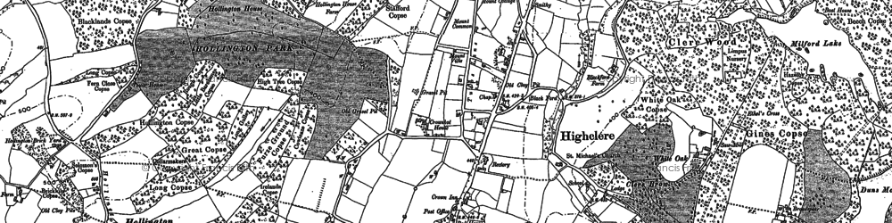 Old map of Hollington Cross in 1909