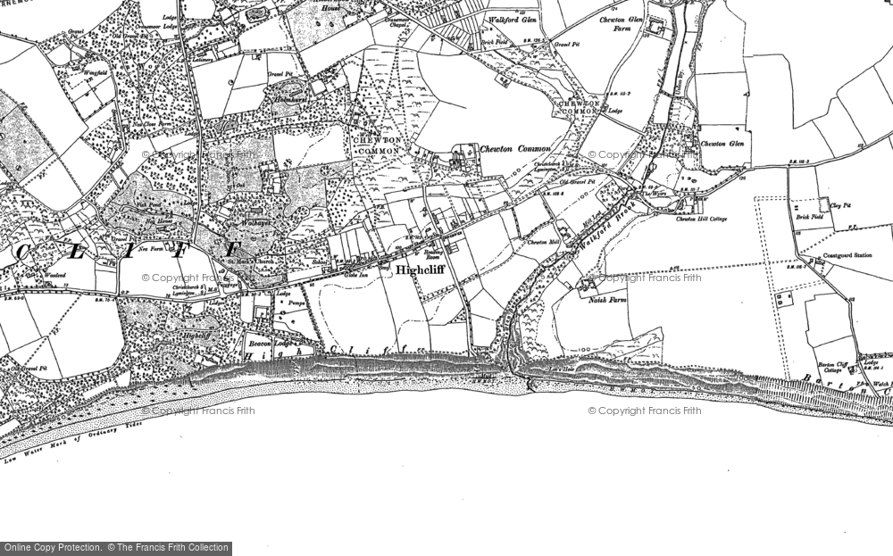 Old Map of Highcliffe, 1907 in 1907