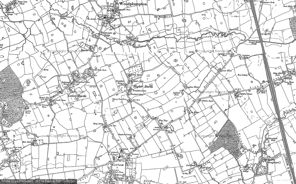 Old Map of Higher Bartle, 1892 in 1892