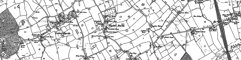 Old map of Higher Bartle in 1892