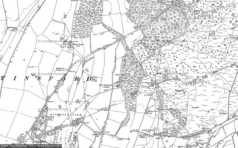 Old Map of Higher Bockhampton, 1887 in 1887