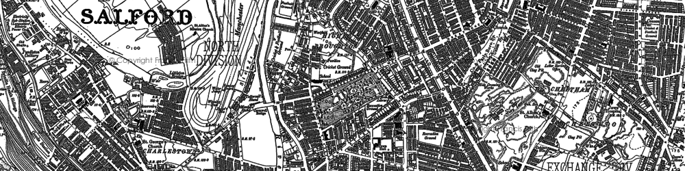 Old map of Kersal in 1889