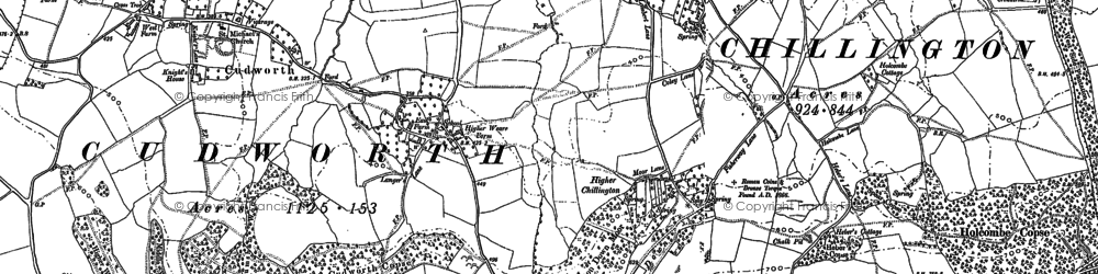 Old map of Higher Chillington in 1886