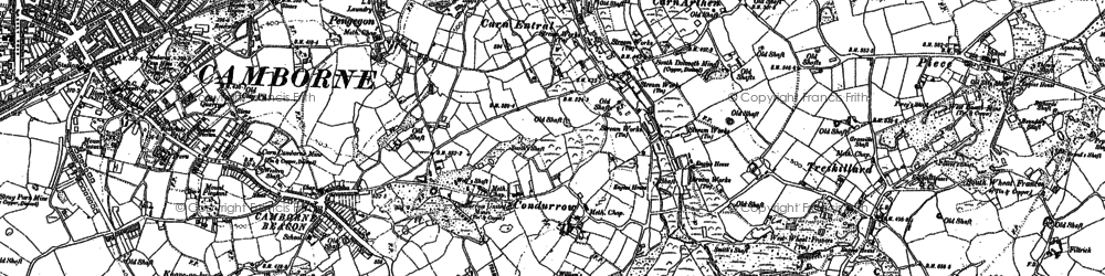 Old map of Higher Condurrow in 1878