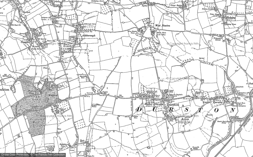 Old Map of Higher Durston, 1886 - 1887 in 1886