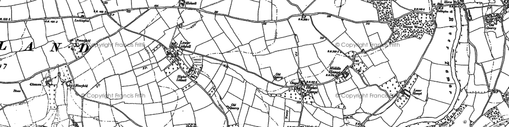 Old map of Higher Hampt in 1905