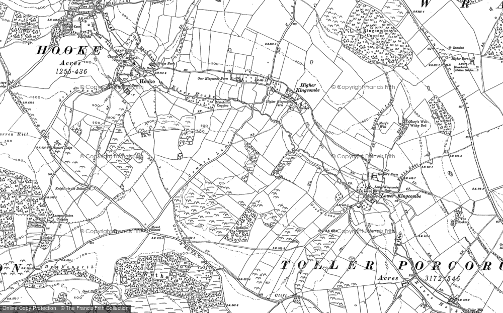 Old Map of Higher Kingcombe, 1886 - 1887 in 1886