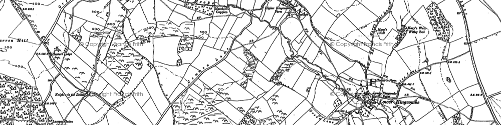 Old map of Higher Kingcombe in 1886