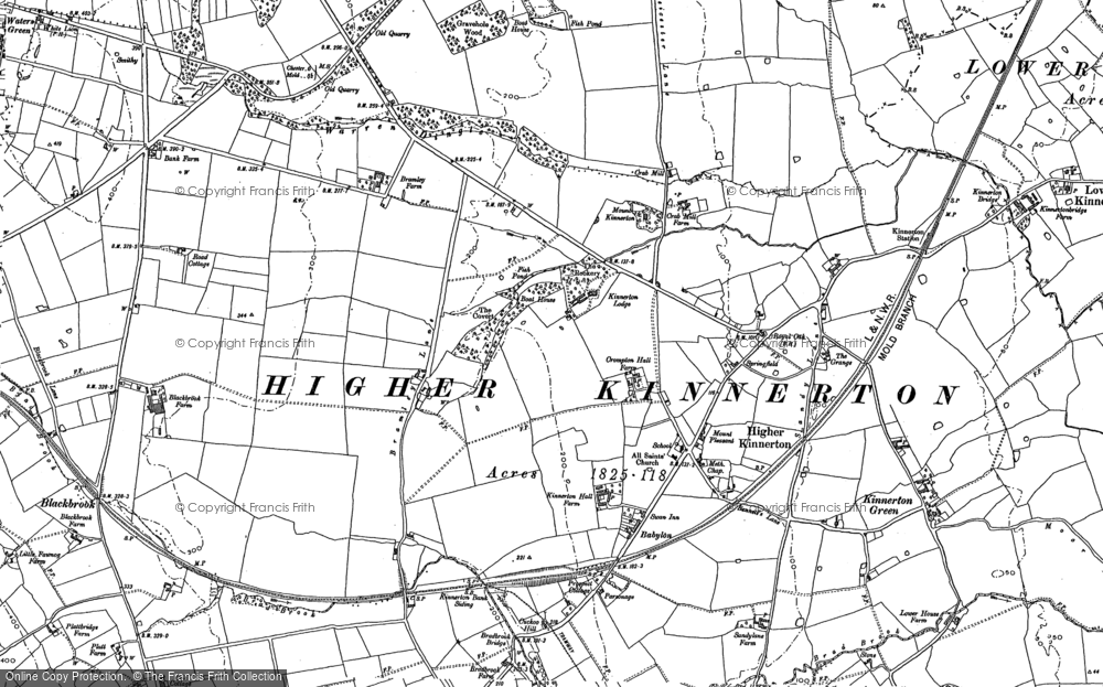 Old Map of Historic Map covering Kinnerton Green in 1898