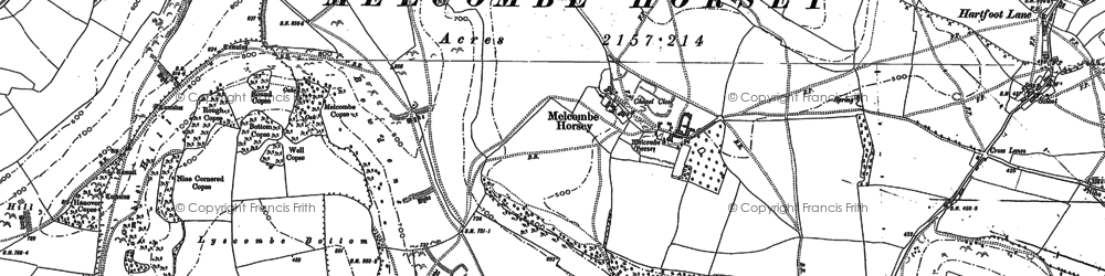 Old map of Bowdens in 1887