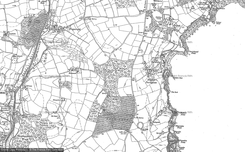 Old Map of Higher Porthpean, 1881 - 1906 in 1881
