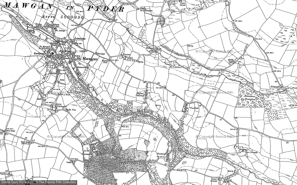 Old Map of Higher Tolcarne, 1880 in 1880