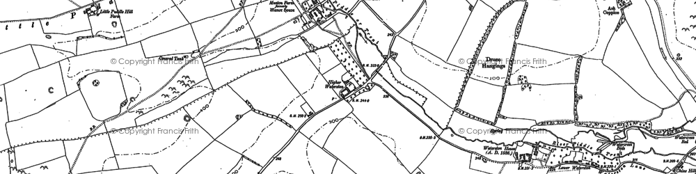 Old map of Higher Waterston in 1887