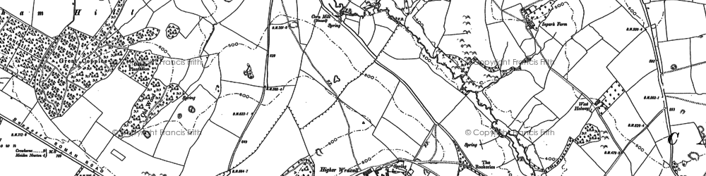 Old map of Higher Wraxall in 1887