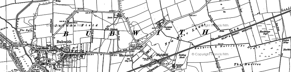 Old map of Highfield in 1889