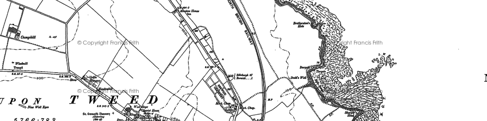 Old map of Brotherston's Hole in 1897