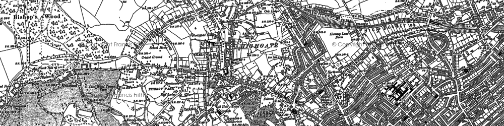 Old map of Upper Holloway in 1894
