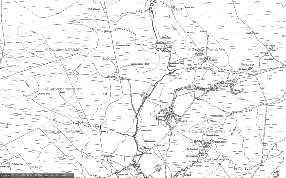 Old Map of Historic Map covering Belling Rigg in 1896