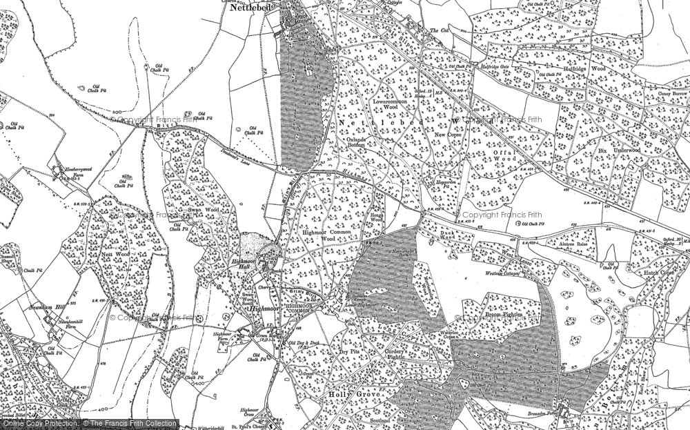 Old Map of Historic Map covering Lower Highmoor in 1897