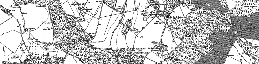 Old map of Highmoor Cross in 1897