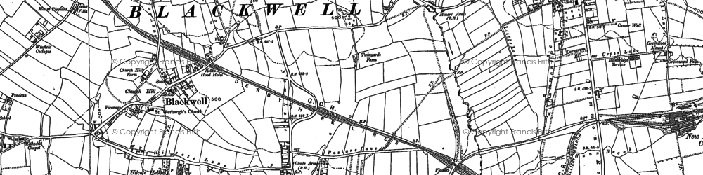 Old map of Hilcote in 1879