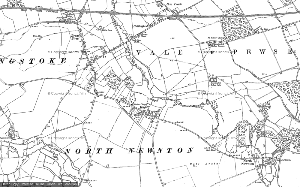 Old Map of Hilcott, 1899 in 1899