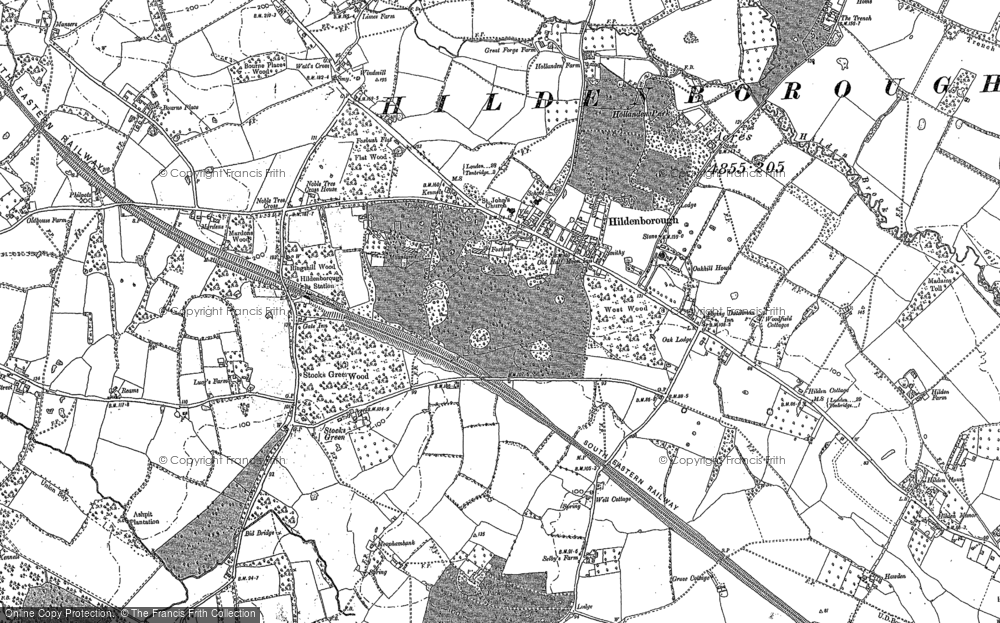 Old Map of Historic Map covering Powder Mills in 1895