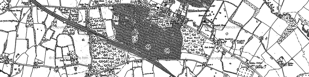 Old map of Powder Mills in 1895