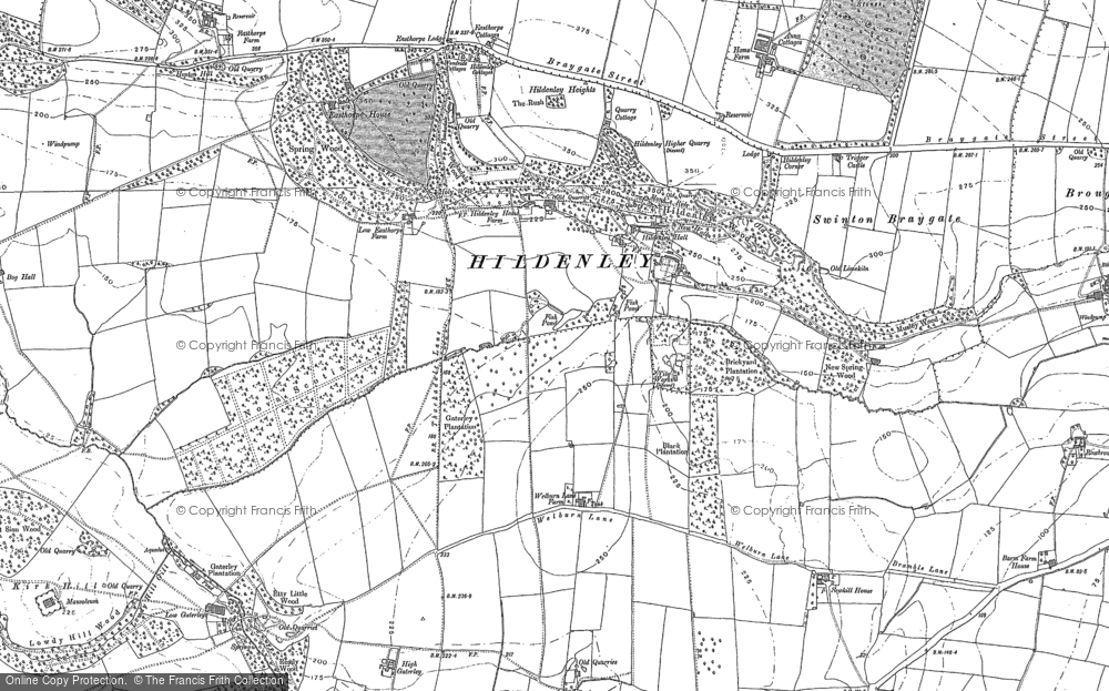 Old Map of Hildenley Home Fm, 1888 - 1890 in 1888