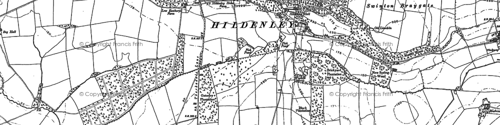 Old map of Hildenley Home Fm in 1888
