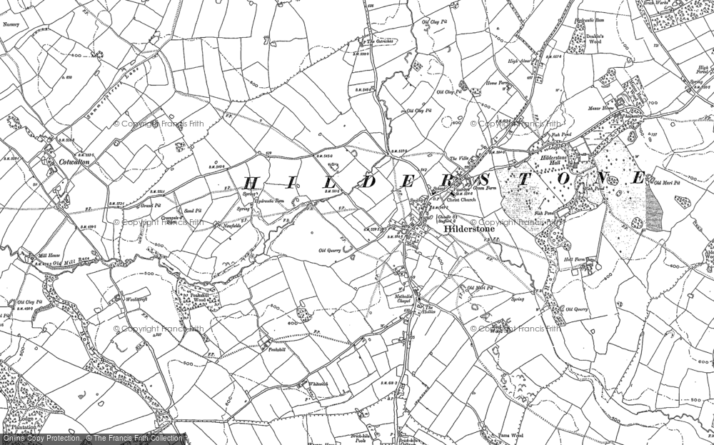 Old Map of Historic Map covering Sharpley Heath in 1879