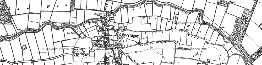 Old map of Hilgay in 1886