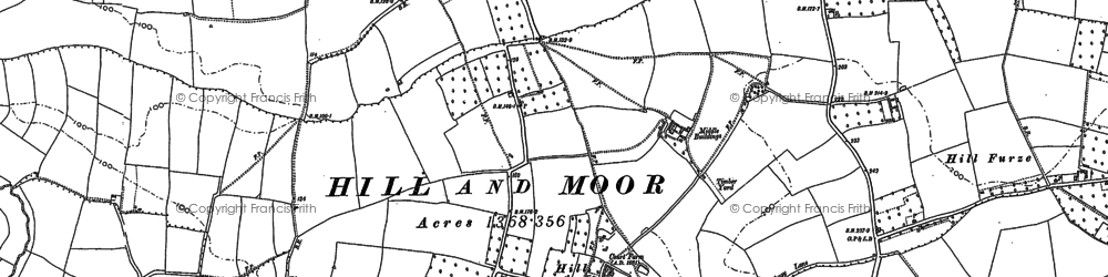 Old map of Hill in 1884