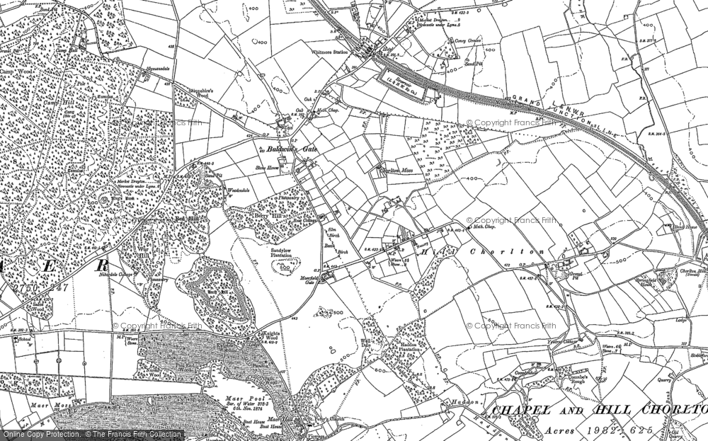 Old Map of Historic Map covering Coombesdale in 1879