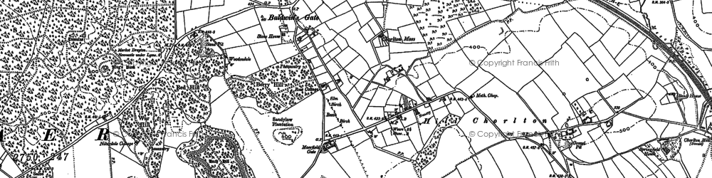 Old map of Hill Chorlton in 1879