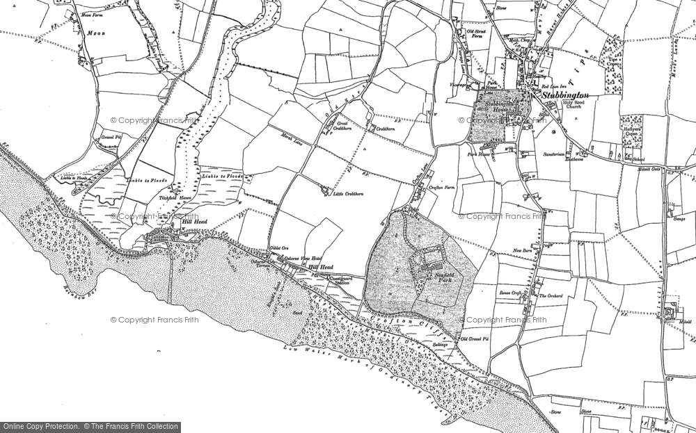 Old Map of Hill Head, 1895 - 1907 in 1895