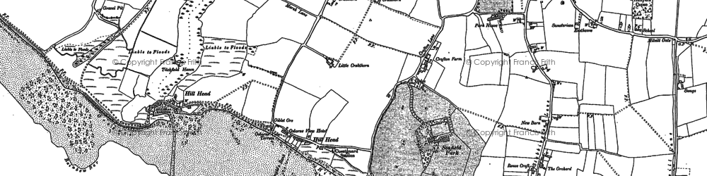 Old map of Titchfield Haven in 1895